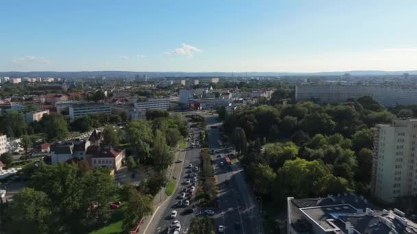 Gyönyörű Táj Rzeszow Aerial View Lengyelország Kiváló Minőségű Felvételek — Stock videók