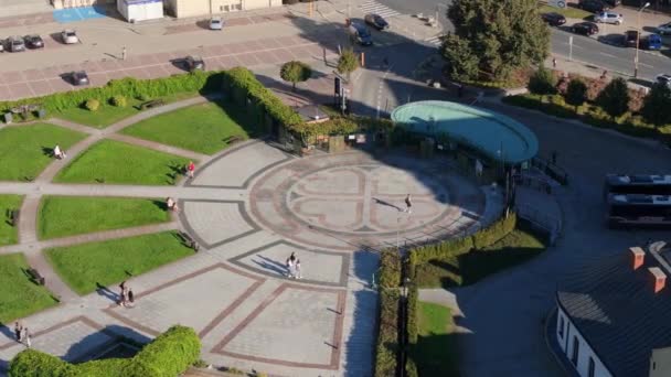Όμορφη Bernardine Gardens Rzeszow Aerial View Πολωνία Υψηλής Ποιότητας Πλάνα — Αρχείο Βίντεο