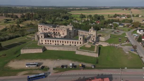 Rovine Paesaggistiche Del Castello Krzyztopor Ujazd Veduta Aerea Polonia Filmati — Video Stock