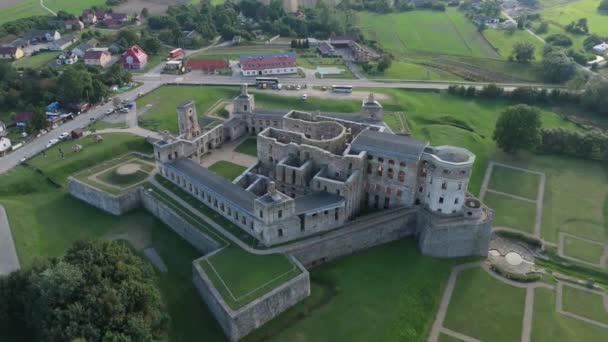 Landskap Ruiner Krzyztopor Castle Aerial View Polen Opptak Høy Kvalitet – stockvideo