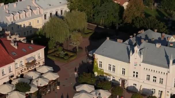 Magnifique Conseil Old Town Market Square Sanok Vue Aérienne Pologne — Video