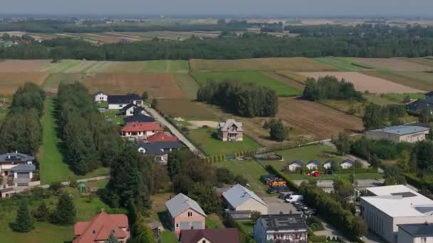 Gyönyörű Tájkép Lakóingatlan Lubaczow Aerial View Lengyelország Kiváló Minőségű Felvételek — Stock videók