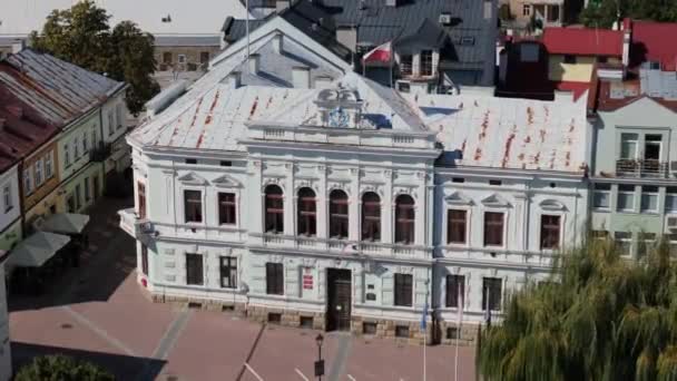 Güzel Konsey Eski Kent Pazar Meydanı Sanok Hava Manzarası Polonya — Stok video