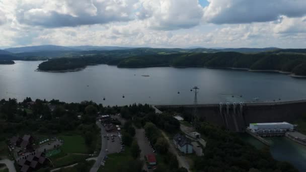 Güzel Manzara Barajı Solina Dağları Bieszczady Hava Manzarası Polonya Yüksek — Stok video