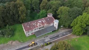 Güzel Peyzaj Sarayı Bircza Bircza Hava Manzarası Polonya. Yüksek kalite 4k görüntü
