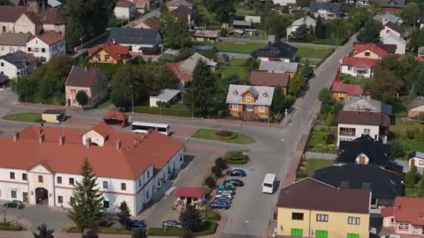 Beautiful Landscape Market Square Council Oleszyce Aerial View Poland High — Stock Video