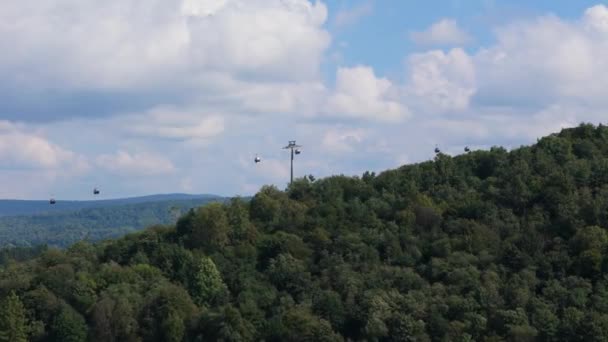 Vackra Landskap Gondola Solina Bergen Bieszczady Antenn View Polen Högkvalitativ — Stockvideo