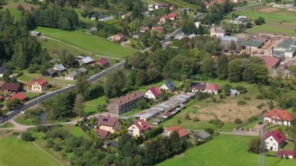 Красиві Ландшафтні Гори Beschady Bircha Air View Poland Високоякісні Кадри — стокове відео