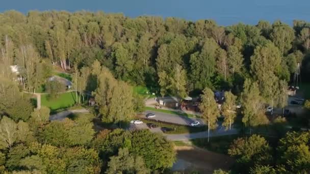 Headland Polanczyk Lake Solina Bieszczady Légi Nézet Lengyelország Kiváló Minőségű — Stock videók