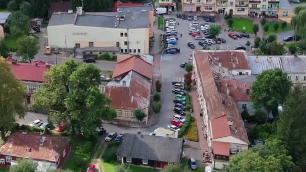 Bellissimo Paesaggio Housing Estate Bircza Vista Aerea Polonia Filmati Alta — Video Stock