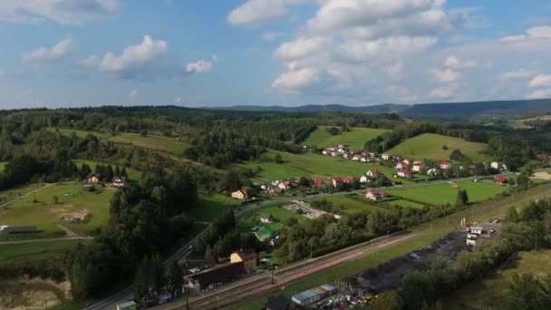 Piękne Góry Krajobrazowe Bieszczady Uherce Mineralne Widok Powietrza Polska Wysokiej — Wideo stockowe