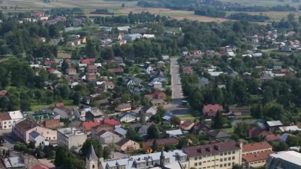 Güzel Panorama Sokağı Konut Oleszyce Havacılık Manzarası Polonya Yüksek Kalite — Stok video
