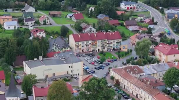 Bela Paisagem Habitação Estate Bircza Vista Aérea Polónia Imagens Alta — Vídeo de Stock