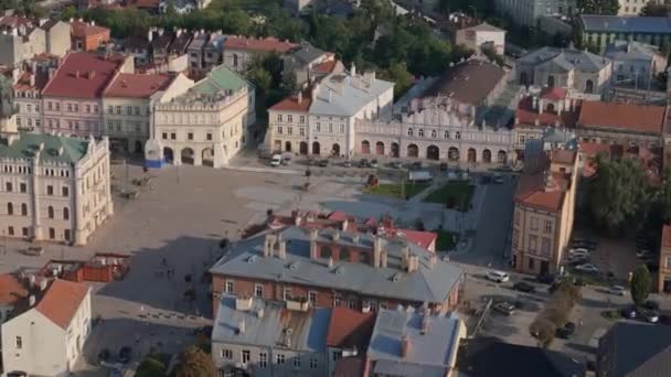 Gyönyörű Táj Óváros Piac Tér Jaroslaw Aerial View Lengyelország Kiváló — Stock videók
