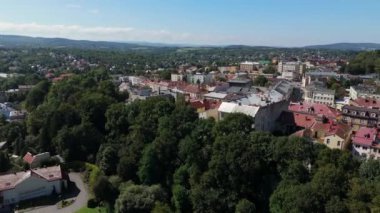 Güzel Peyzaj Tepesi Sanok Dağları Bieszczady Hava Manzarası Polonya. Yüksek kalite 4k görüntü