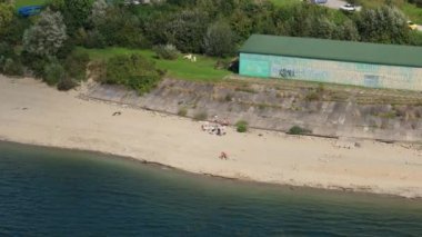 Güzel Peyzaj Sahili Sahili Solina Bieszczady Hava Manzarası Polonya. Yüksek kalite 4k görüntü