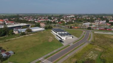 Güzel Peyzaj Yüzme Havuzu Lubaczow Hava Görünümü Polonya. Yüksek kalite 4k görüntü