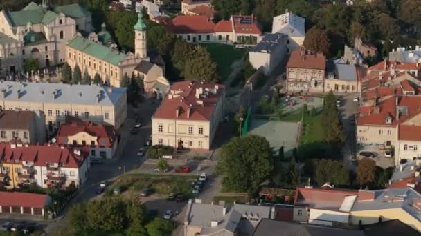 Landscape Junior High School Old Town Jaroslaw Vista Aérea Polonia — Vídeos de Stock