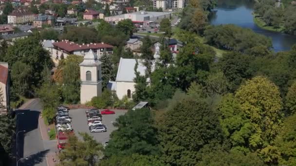 Güzel Kilise Sanok Hava Manzarası Polonya Yüksek Kalite Görüntü — Stok video