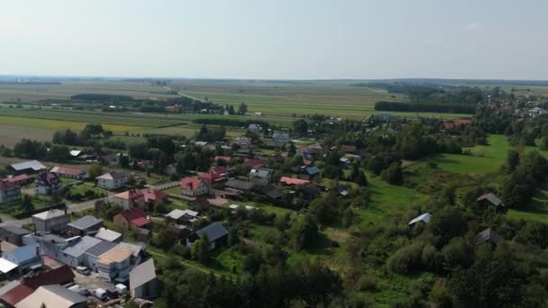 Prachtig Landschap Housing Estate Oleszyce Aerial View Polen Hoge Kwaliteit — Stockvideo