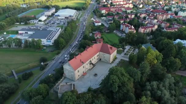 美しいロイヤル キャッスル オールド タウン サヌーク エアリアルビュー ポーランド 高品質の4K映像 — ストック動画