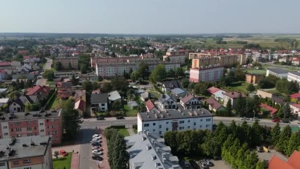 Smukke Landskab Housing Estate Lubaczow Aerial View Polen Høj Kvalitet – Stock-video