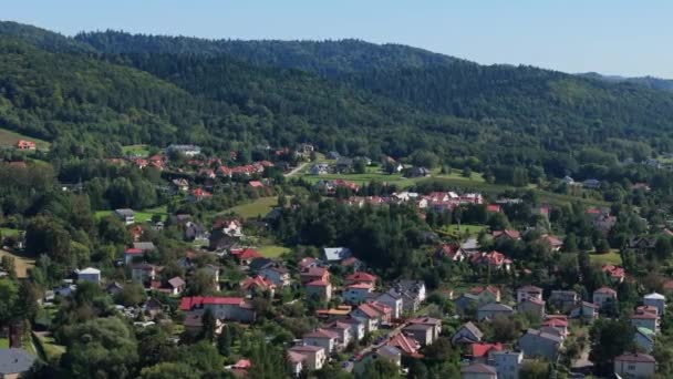 Beautiful Landscape Mountains Bieszczady Sanok Aerial View Poland High Quality — Stock Video