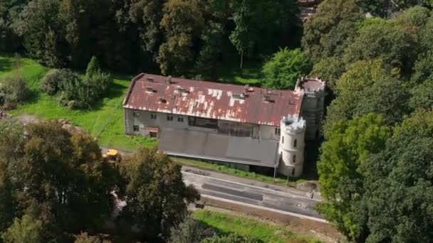 Belo Palácio Bircza Bircza Vista Aérea Polônia Imagens Alta Qualidade — Vídeo de Stock