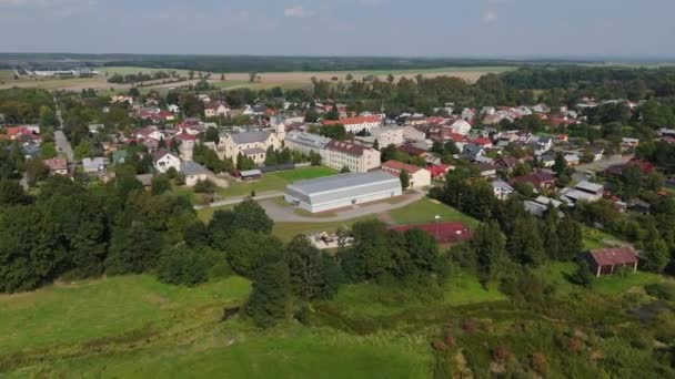 Prachtige Landschap Sportzaal Oleszyce Luchtfoto Polen Hoge Kwaliteit Beeldmateriaal — Stockvideo