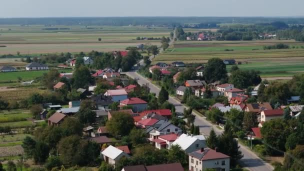 Bela Paisagem Habitação Estate Oleszyce Vista Aérea Polónia Imagens Alta — Vídeo de Stock