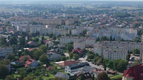 Prachtige Landschap Woningbouw Landgoed Lubaczow Luchtfoto View Polen Hoge Kwaliteit — Stockvideo