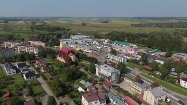 Bela Igreja Panorama Lubaczow Vista Aérea Polônia Imagens Alta Qualidade — Vídeo de Stock