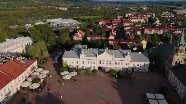 Magnifique Conseil Old Town Market Square Sanok Vue Aérienne Pologne — Video