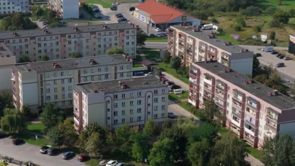 美丽的风景住宅Lubaczow Aerial View Poland 高质量的4K镜头 — 图库视频影像