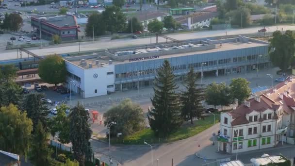 Piękny Dworzec Krajobrazowy Jarosław Aerial View Poland Wysokiej Jakości Materiał — Wideo stockowe