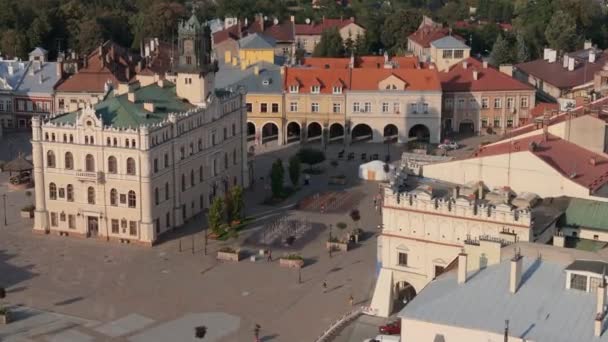 Prachtige Landschap Oude Stadsplein Jaroslaw Luchtfoto View Poland Hoge Kwaliteit — Stockvideo