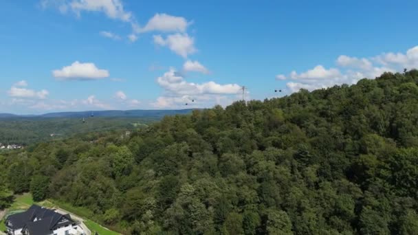 Bela Paisagem Gondola Solina Montanhas Bieszczady Vista Aérea Polónia Imagens — Vídeo de Stock