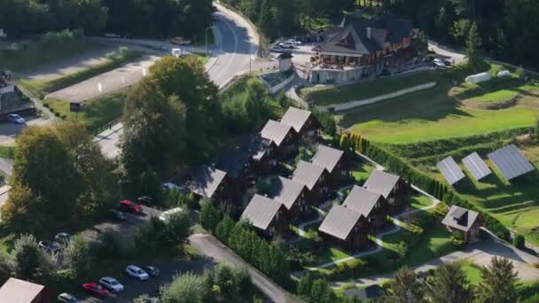 Manzara Apartmanları Tepesi Solina Havacılık Görünümü Polonya Yüksek Kalite Görüntü — Stok video