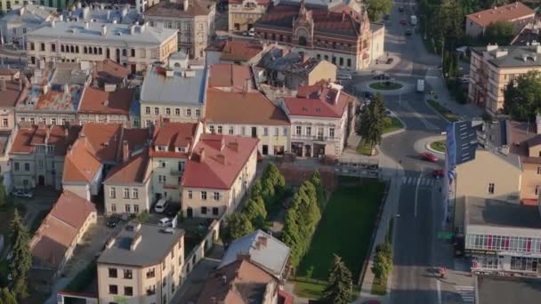 Gyönyörű Táj Óvárosi Bejárat Jaroslaw Légi Kilátás Lengyelország Kiváló Minőségű — Stock videók