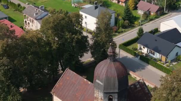 风景东正教Oleszyce Aerial View Poland 高质量的4K镜头 — 图库视频影像
