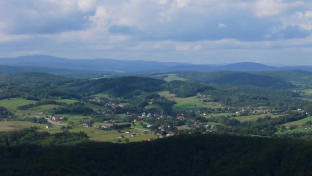 Krásné Krajinné Hory Bieszczady Solina Aerial View Polsko Vysoce Kvalitní — Stock video