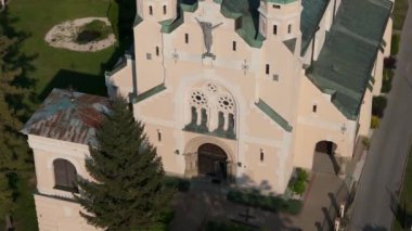 Güzel kilise Jaroslaw Jaroslaw hava manzaralı Polonya. Yüksek kalite 4k görüntü