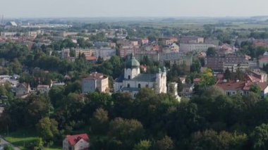 Güzel Peyzaj Kilisesi Jaroslaw Hava Manzarası Polonya. Yüksek kalite 4k görüntü