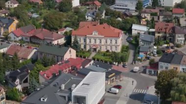 Manzara Bölge Mahkemesi Lubaczow Hava Görüntüsü Polonya. Yüksek kalite 4k görüntü