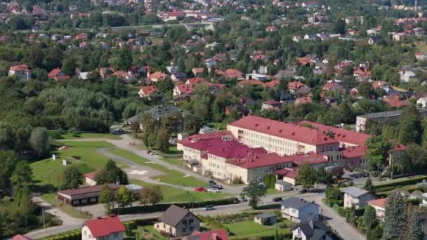 Beau Paysage Hôpital Sanok Vue Aérienne Pologne Images Haute Qualité — Video