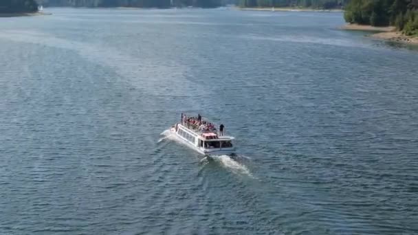 Güzel Tekne Gölü Solina Bieszczady Hava Manzaralı Polonya Yüksek Kalite — Stok video