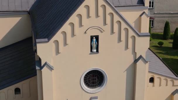 Piękny Kościół Rzeźbiarski Oleszyce Aerial View Poland Wysokiej Jakości Materiał — Wideo stockowe