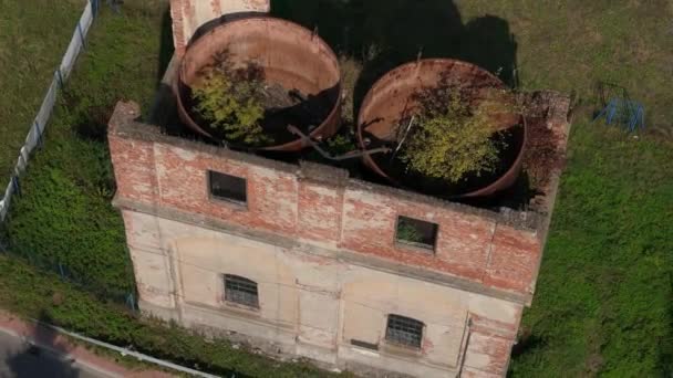Vackra Tidigare Vattentornet Lubaczow Antenn Utsikt Polen Högkvalitativ Film — Stockvideo