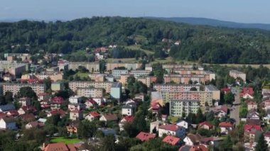 Güzel Peyzaj Konutları Sanok Dağları Bieszczady Hava Manzarası Polonya. Yüksek kalite 4k görüntü