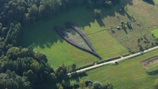 Серце Бещадських Горах Solina Air View Poland Високоякісні Кадри — стокове відео